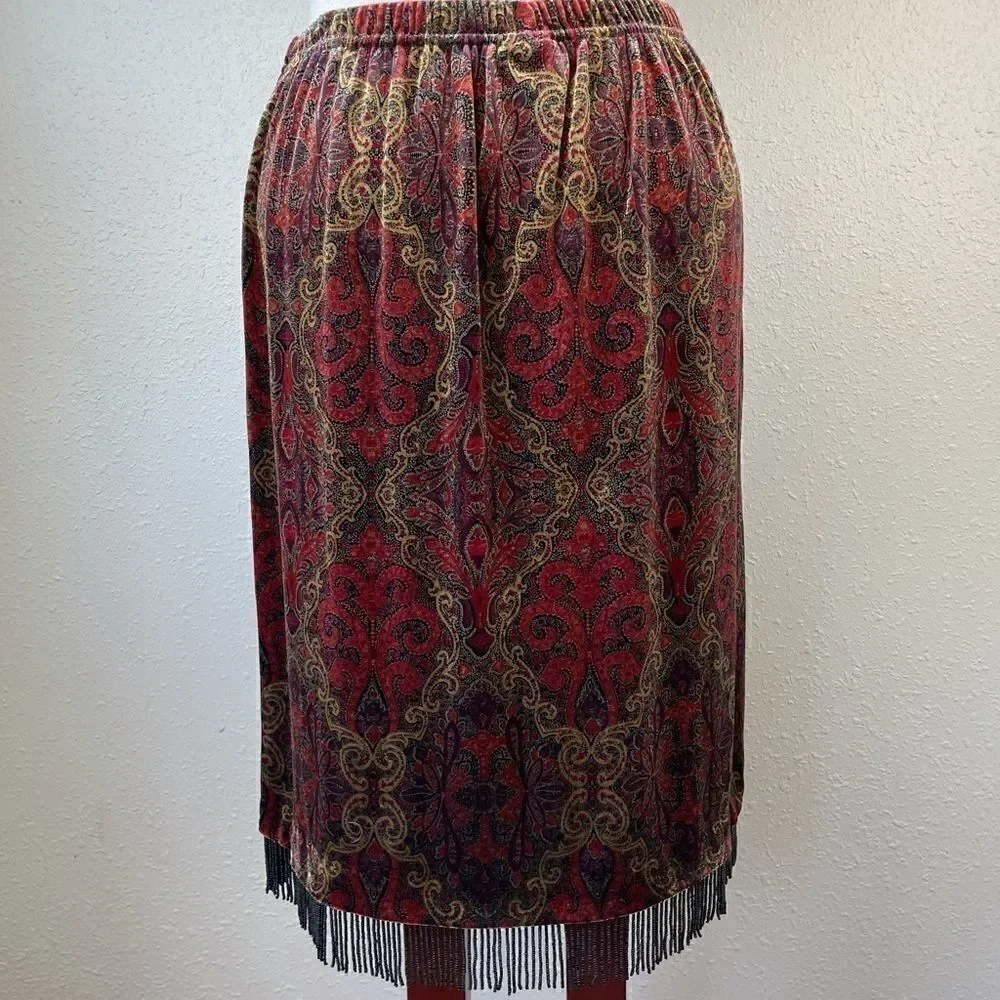 Vintage CLIO Velour Skirt Size Petite Large EUC